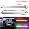 2Pcs/set Universal Car DRL LED Daytime Running Lights Waterproof Headlight Strip White/RGB Sequential Flow Turn Signal Light