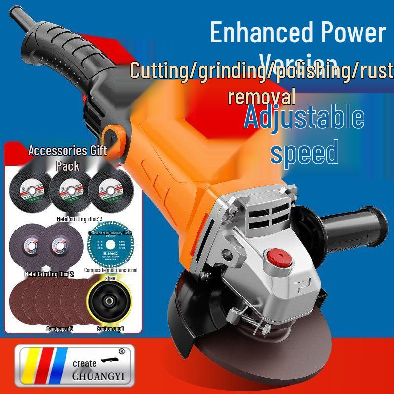 Multi-functional Adjustable Speed Angle Grinder with Long, Slim Handle for Grout Removal, Slotting, Polishing, and Rust Removal
