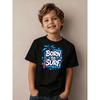 European sizes Boys' Clothing Casual Trendy Born to Surf Graphic T-Shirt with Coconut Tree Wave Print Kids Wear for Boys Daily Wear Sportswear