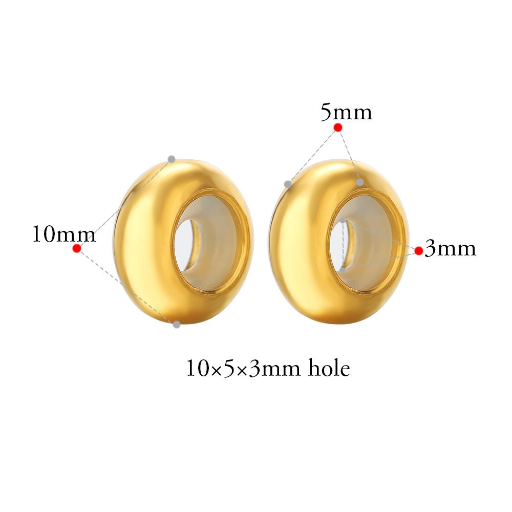 20pcs 6/7/8/10mm Stainless Steel Adjustment Beads with Non-slip Silicone Ring Gold Stopper Spacer Beads for DIY Jewelry Making