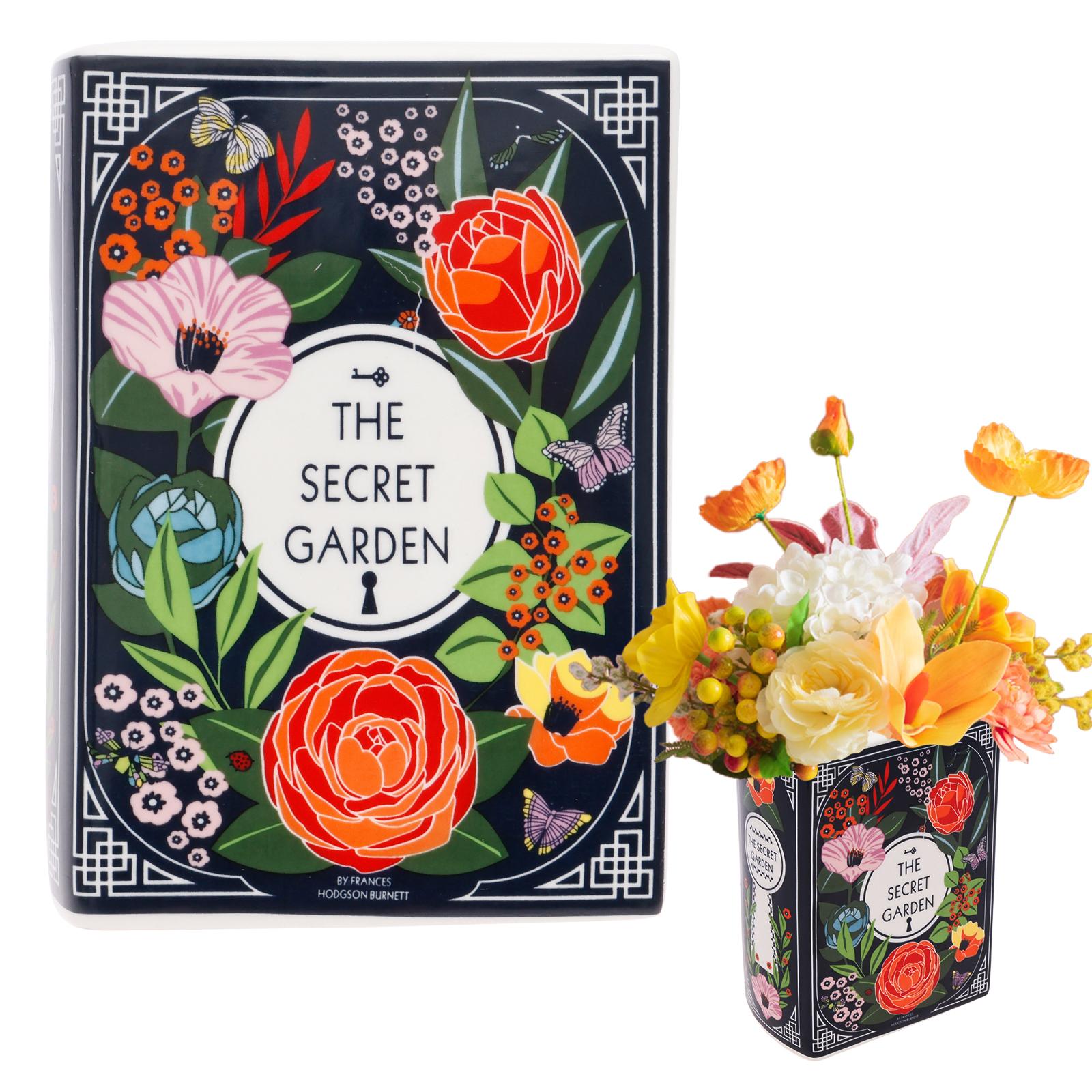 1Pc Book Shape Decorative Vase Ceramic Book Vase Handmade Flower Vases Multi-purpose Storage Box for Office Room Home Decoration