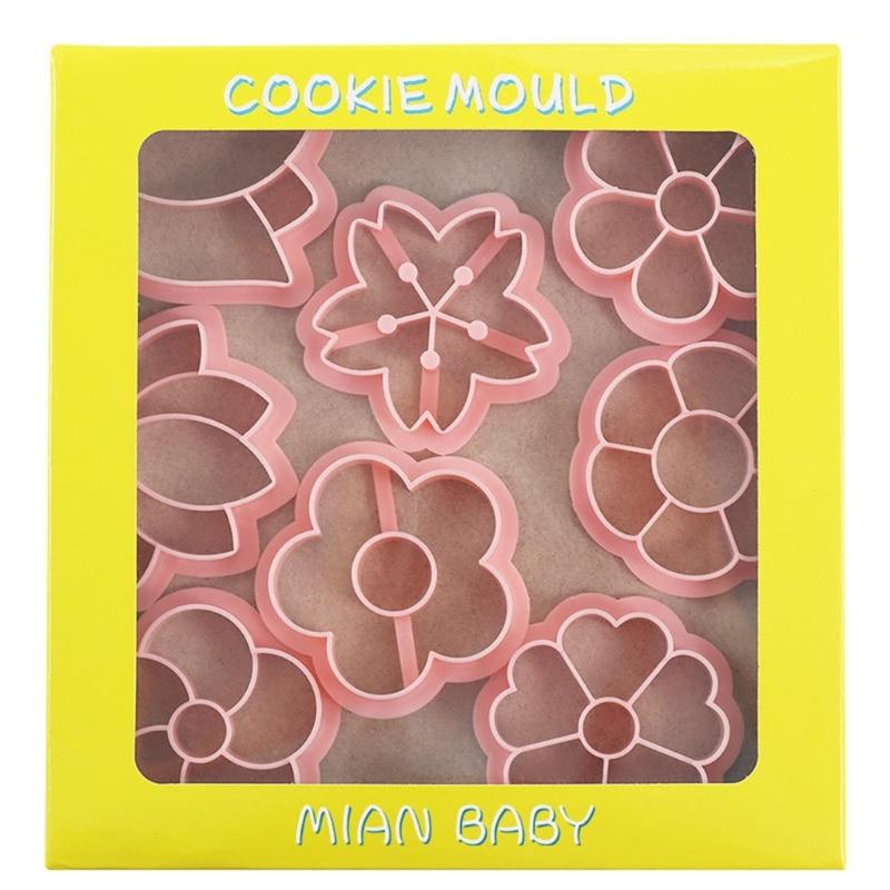 Pack Of 8 Flower Cookie Molds for Baking Enthusiasts Biscuit Fondant Embosser Stamp Rusts Resistant Dessert Bakewares