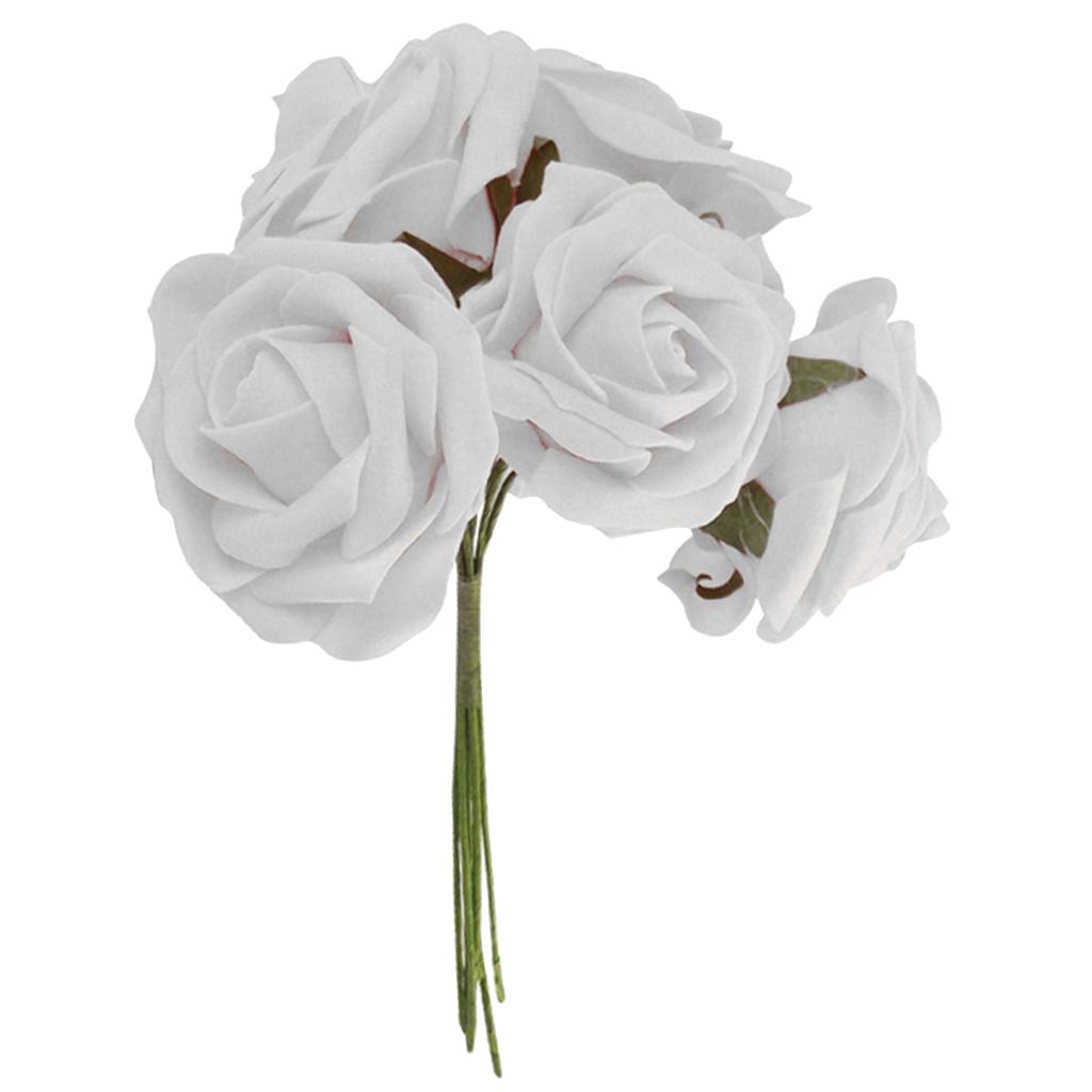 0Pcs Wedding Flowers Foam Roses Artificial Bride Delicate Colorfast Candy