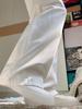 Women's White Wide-Leg Jeans, 2025 Spring/Summer, Pleated High-End, Loose Drapey Full-Length Pants.