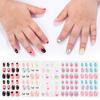 120Pcs Set Cute False Nails Full Cover Nail Tips for Children DIY Nail Art Kids Gift