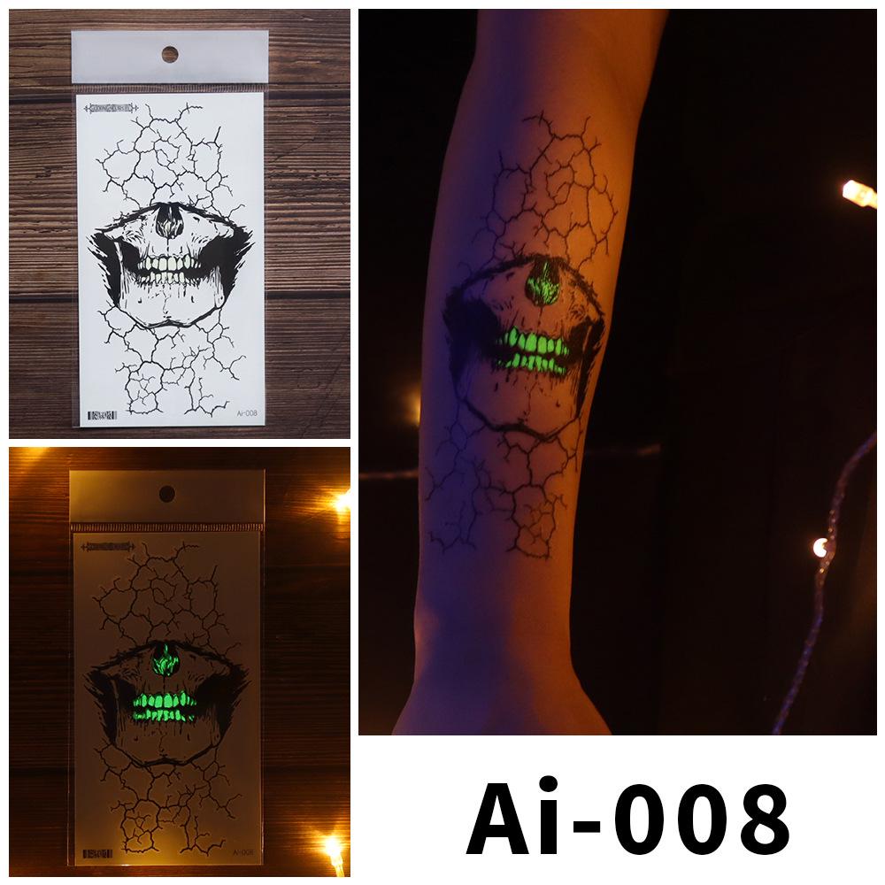 Rikalong Cross-border Halloween Luminous Temporary Spider Tattoo Stickers - Realistic & Scary Designs
