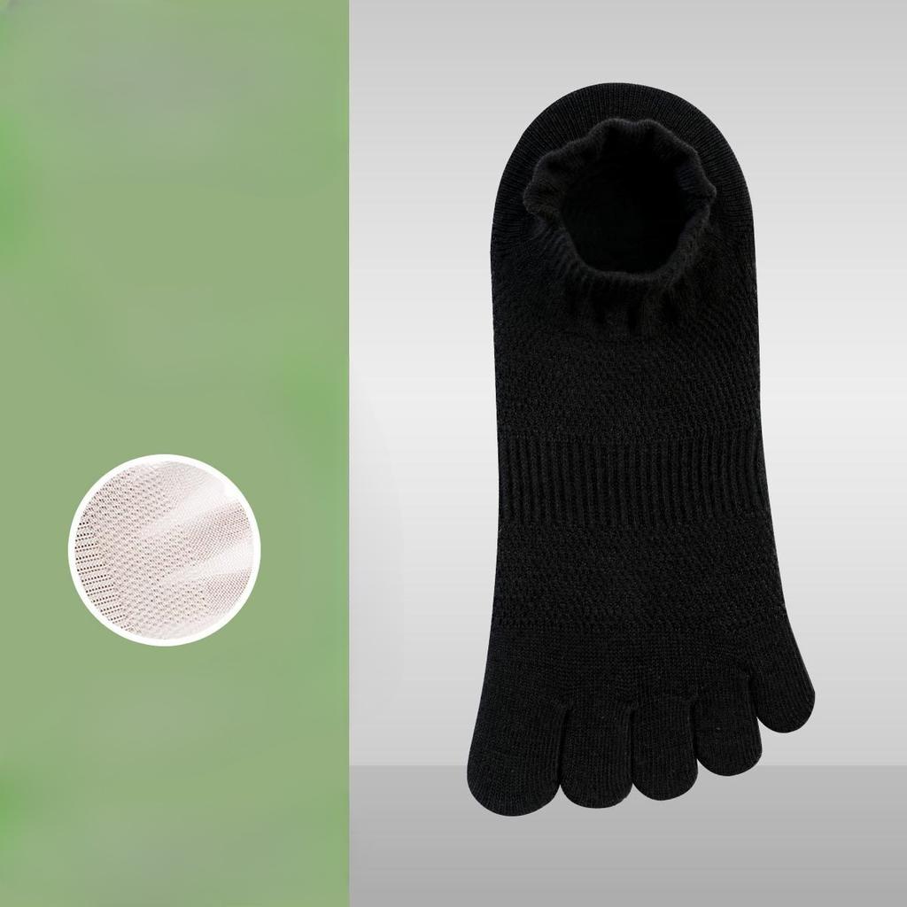 Five-finger Socks, Men's Solid Color Mesh Socks, Men's and Women's Boat Socks, Cotton Anti-odor Toe Socks, Sweat-absorbing and Breathable