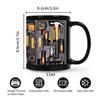 Funny Toolbox Design Ceramic Coffee Mug 2D Mechanic Water Cup Wrench Pattern Sturdy Mechanic Mug Auto/Car Mechanic Gift Mug