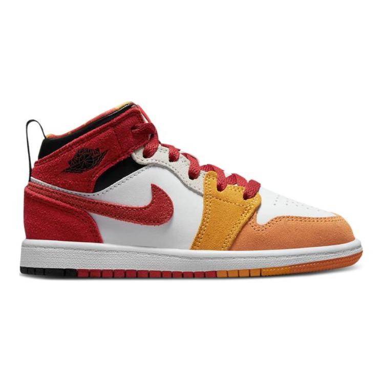 New Jordan Air Jordan 1 Anti-Slip Wear-Resistant Mid-Top Children's Basketball Shoes Red Kids' DX2459-601