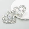Women's Stud Earrings Creative Love Alloy Electroplated Colored Rhinestones Personalized Exaggerated Earrings