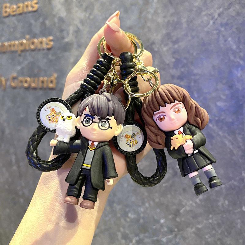 Car Accessories Cartoon Harry Potter keychain pendant anime doll key chain cute PVC doll couple bag pendant key ring