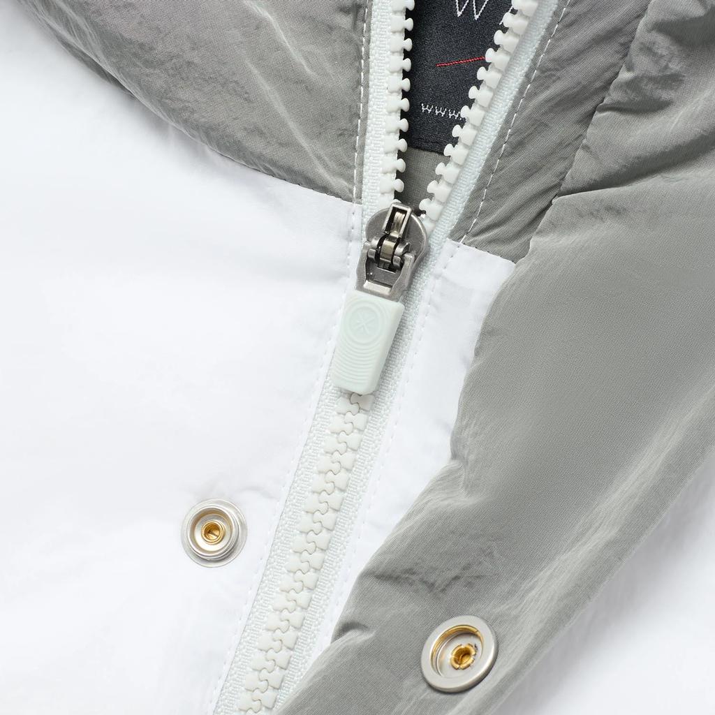 Li-Ning Wade Series Color-Block Hooded Short Cotton Jacket Men Tops Mixed River-Stone-Grey Standard-White AJMT103-2