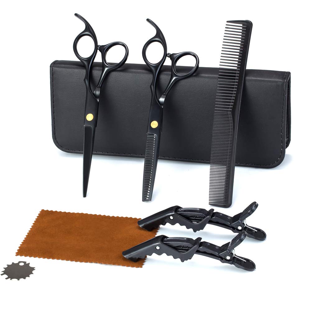 

ZOVI Haircut Thinning Scissors for Beginners Professional Scissors Set 6 Inch Stainless Steel Haircut Home Use Scissors with Storage Case Adjustable