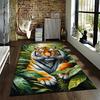 Tiger Print Carpet with Jungle Leaves Pattern for Home Decoration Suitable for use as an anti-slip for living room bedroom sofas