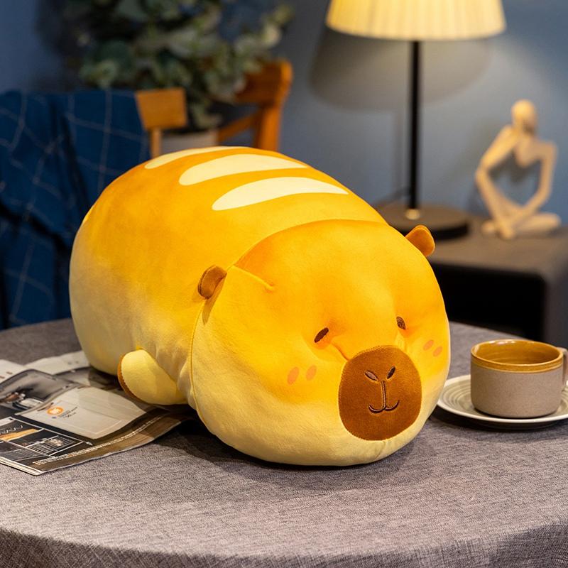 

Non-Toxic Cuddly Bread Capybara Plush Toy Stuffed Doll Long Sleep Pillow Sofa Cushion Soft Gift Valentine Birthday 35cm