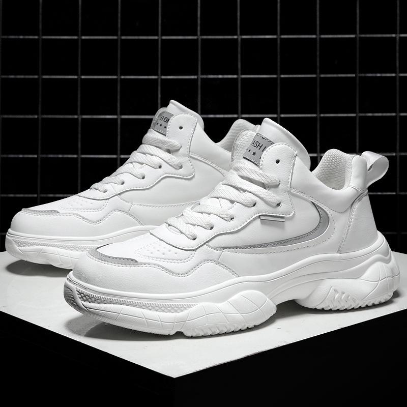 Herren 2025 Echte Leder Freizeitsportschuhe: Höhenerhöhend, Rutschfest, Atmungsaktives Mesh