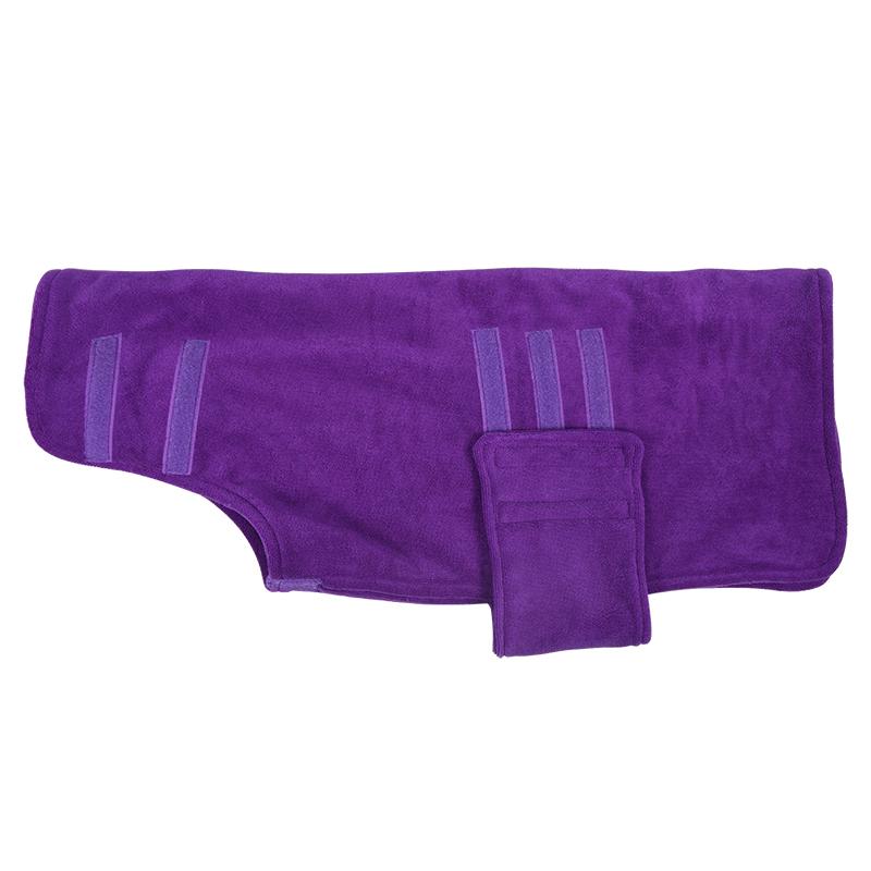 

Халат для собак, мягкий, супер впитывающий, быстросохнущий, полотенце из микрофибры, банный халат, регулируемое полотенце, чистка и уход за домашними животными, пальто S фиолетовый
