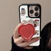 Korean Cartoon Suitable for 16 Apple 15pro Max Mobile Phone Case Iphone14 Mirror 13 Love Stand 15