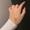Titanium Steel Roman Numerals Double Ring Necklace Women'S Light Luxury Design Sense Collarbone Chain Neck Chain Accessories Do Not Fade