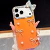 Japan and Korea IMD for iPhone17Promax mobile phone case Apple 16Pro pearl 15 bow case