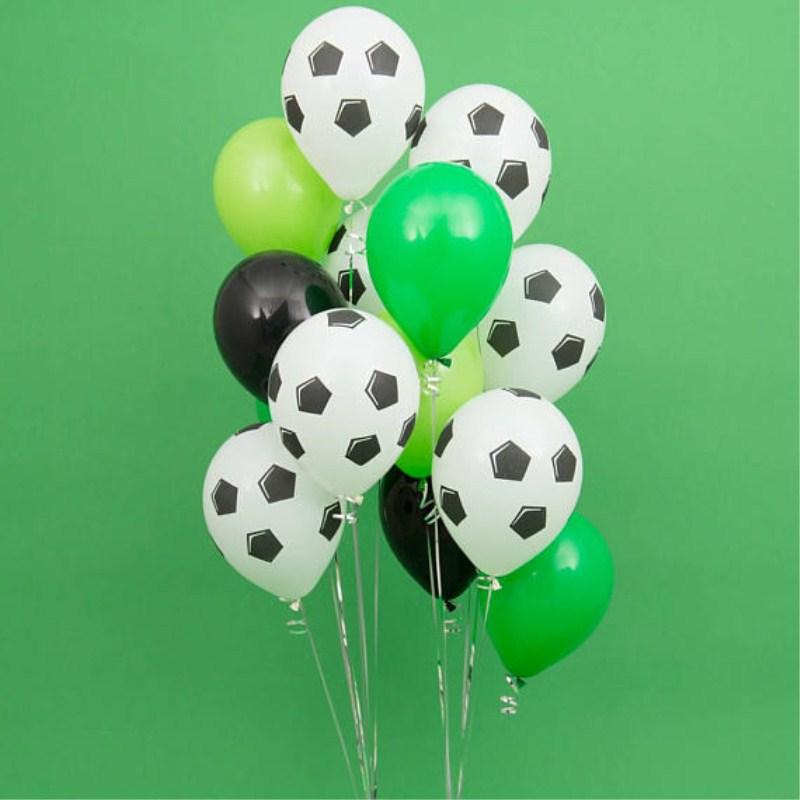 15pcs 12inch Football Balloons Soccer Helium Latex Balloon Black Green Boy Birthday Party Decor Sports Meet Decorations
