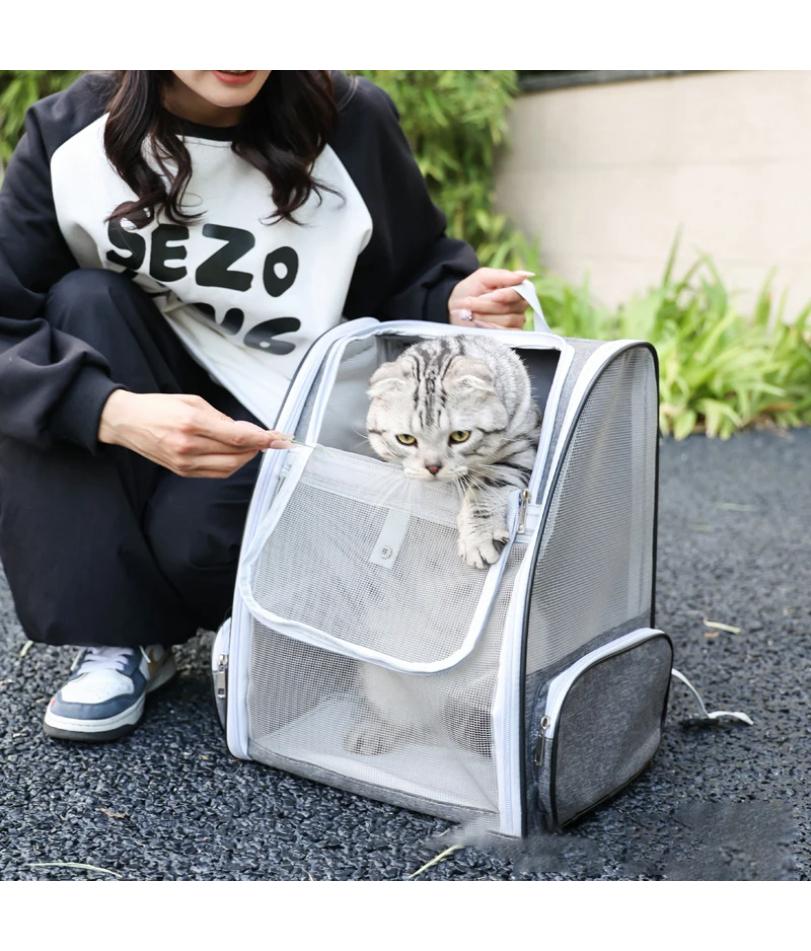 Pet Cat Carrier Bag Outdoor Travel Backpack for Cats Small Dogs Breathable Cat Carrying Bag Suitable for Cats Within 6kg