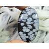 50Cts. Natürlicher Schneeflockenobsidian Lose Edelstein Ovaler Cabochon 26X45X06MM SK-2817