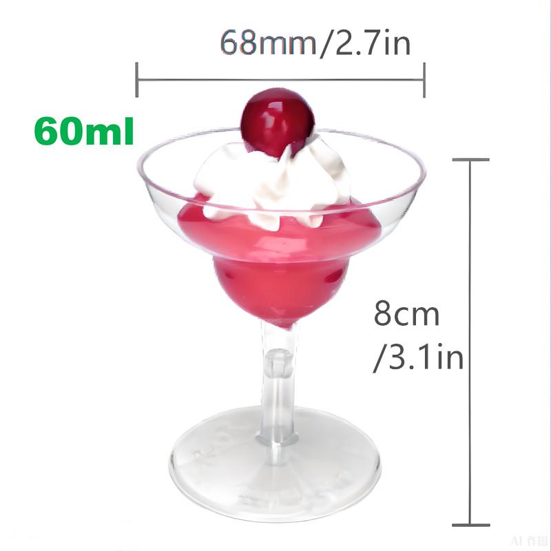 10Pcs 60Ml Margaret Cup Mini Wine Glass Red Wine Cup Champagne Cup Cocktail High Martini Glasses Wedding Party Juice Drink Bar