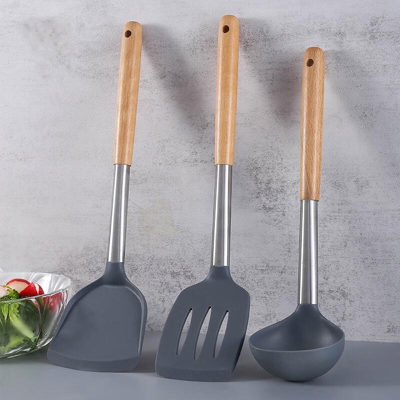 

Silicone Kitchen Utensil with Wooden Handle