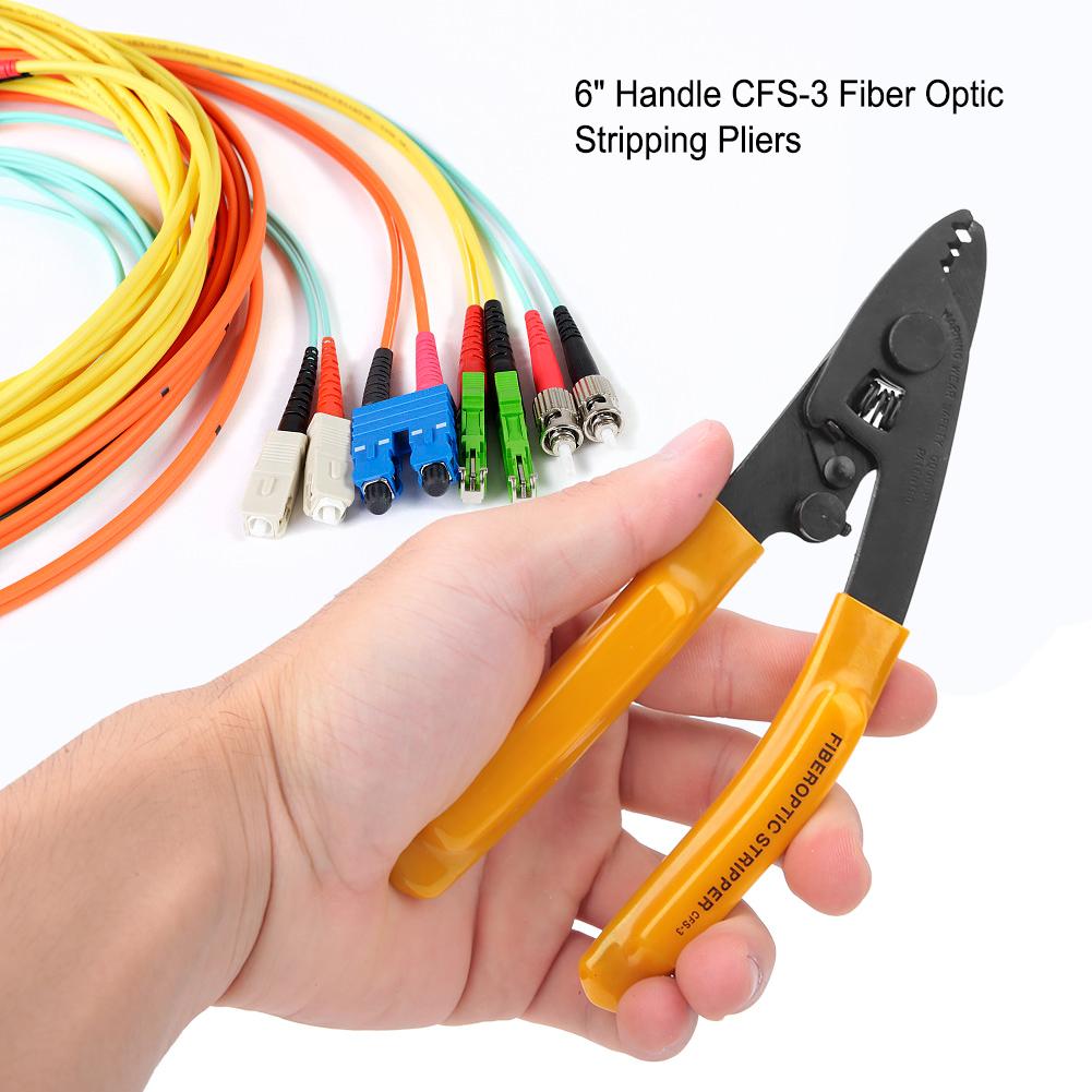 Fiber Optic Stripping Pliers 3 Port Hole Ergonomic Hand Stripper with Hex Socket Wrench