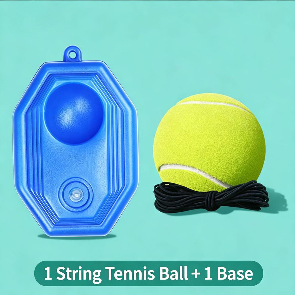 Tennis Trainer Rebound Ball for Beginner Indoor/Outdoor, Training Equipment with Elastic String Weighted Base, Portable Tennis Trainer for Kids Adults