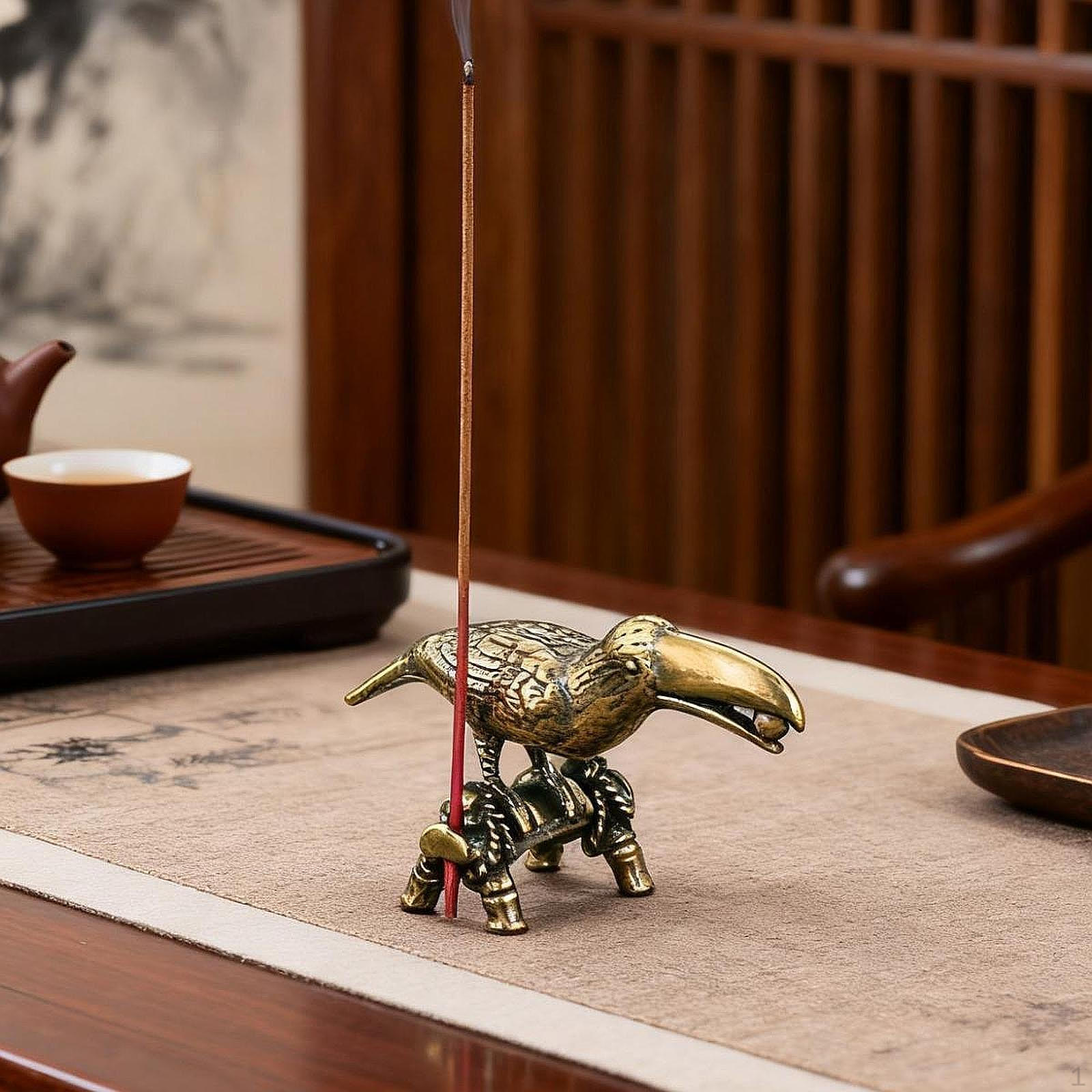 

Incense Holder Burner Handmade Ornaments Parrot Statue Figurine for Housewarming Gift