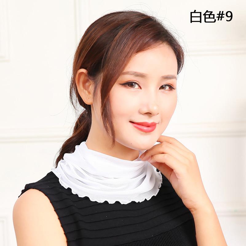 

Шарф женский головной убор шейный воротник накладной воротник весна и осень теплый универсальный шейный отдел позвоночника имитация шелковый сетчатый шарф маленький шелковый женский шарф
