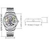 Luxury Men's Skeleton Automatic Mechanical Watch Stainless Steel Bracelet Hollow Self-Winding Wrist Watch  Luminous Analog Dress Watch for Men