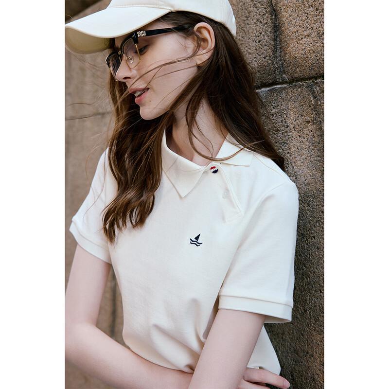 Navigare Women s Polo Slanted Collar Short Sleeve T-Shirt S