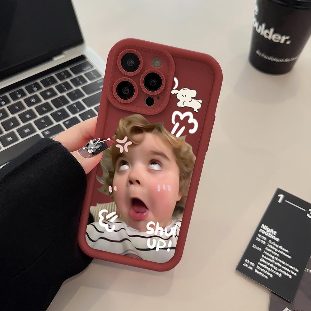 European and American funny rolling eyes girl iPhone mobile phone protective case Apple 15promax matte silicone 17 soft case