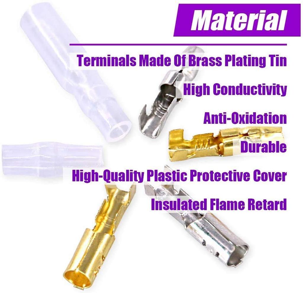 ZOYUBS Kiboshi Terminal Set, 400 Pieces, Gold Plated, Silver Plated, Round Type, Sleeve Set,