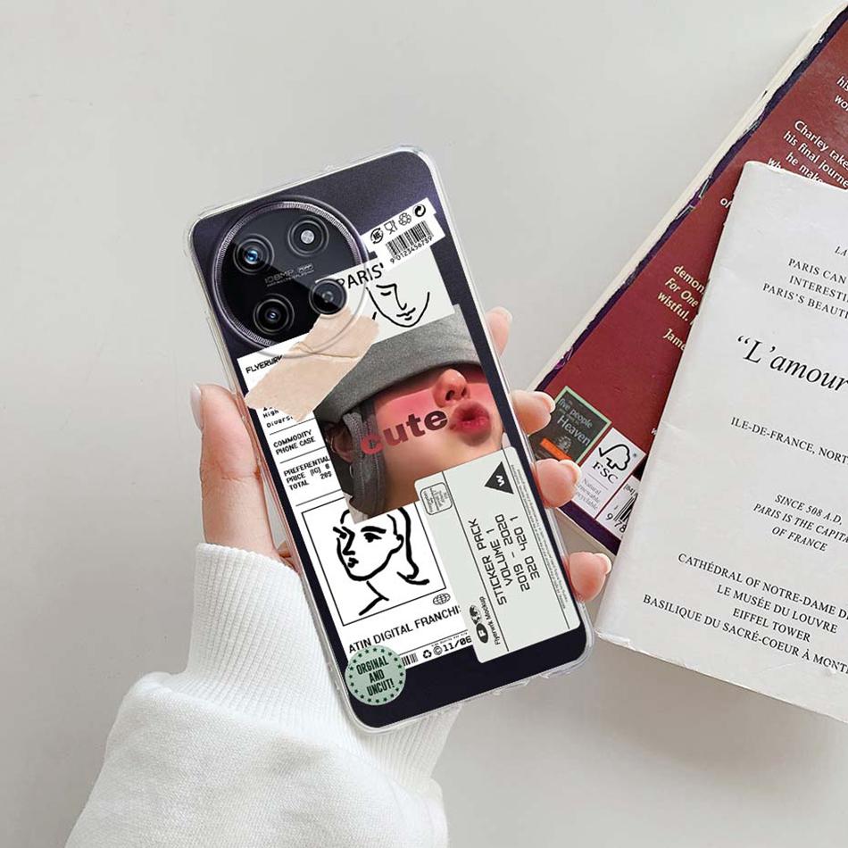 For Realme 11 4G Case Cute Fashion Patterns Clear Silicone Soft TPU Phone Back Cover For Realme 11 Realme11 4G 2023 Funda Bumper