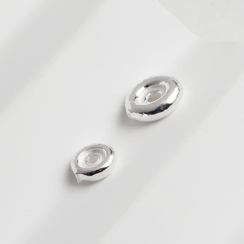 S925 Sterling Silver Flat Round Spacer Beads for DIY Bracelet Weaving