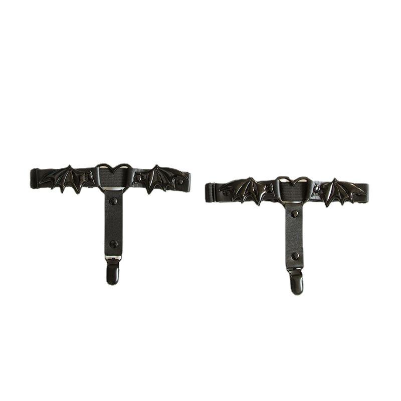 Bat Wing Love Socks Clip - Dark Punk Style Elastic Garter for Women