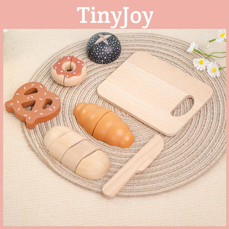 Funny Wooden Simulation Velcro Bread Cutting Game Children Toy Set For Kid Gift