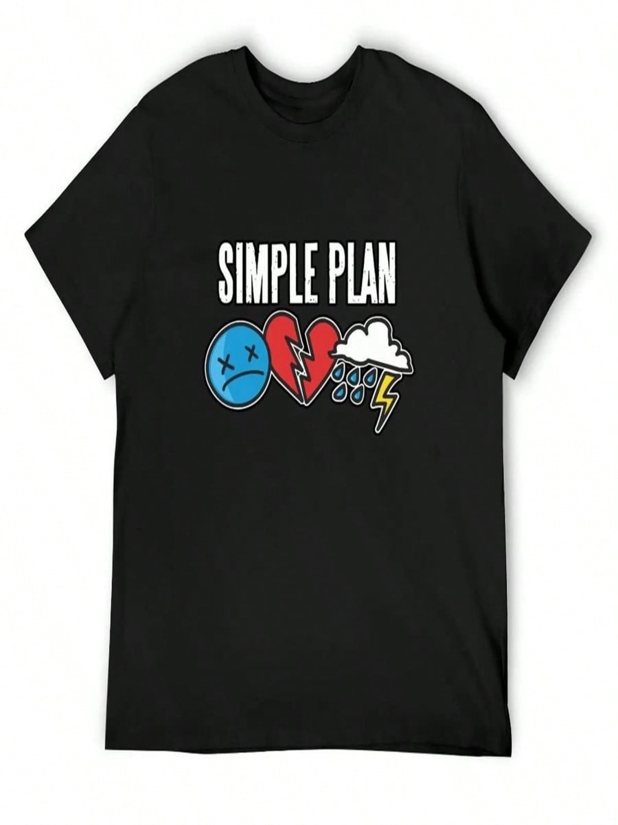 Футболка группы Simple Plan Графические футболки Дешевые вещи Топ Аниме одежда Мужские футболки S разноцветный