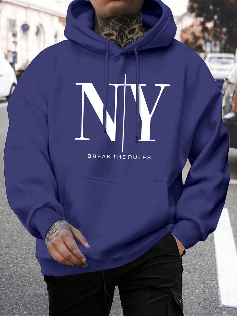 Break The Rules Yes No Design Men Hoody Loose All-Match Hoodies Casual Man Fleece Hoodie Pocket Multicolor Male Pullover