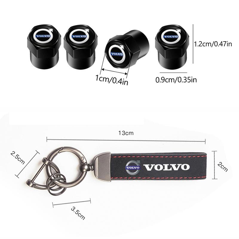 Car Tire Wheel Valve Caps Cover/Car Key Chain Ring Keychain For Volvo AWD V60 V40 XC90 S60 XC60 S90 V90 CX70 XC40 C40 C70 EX90