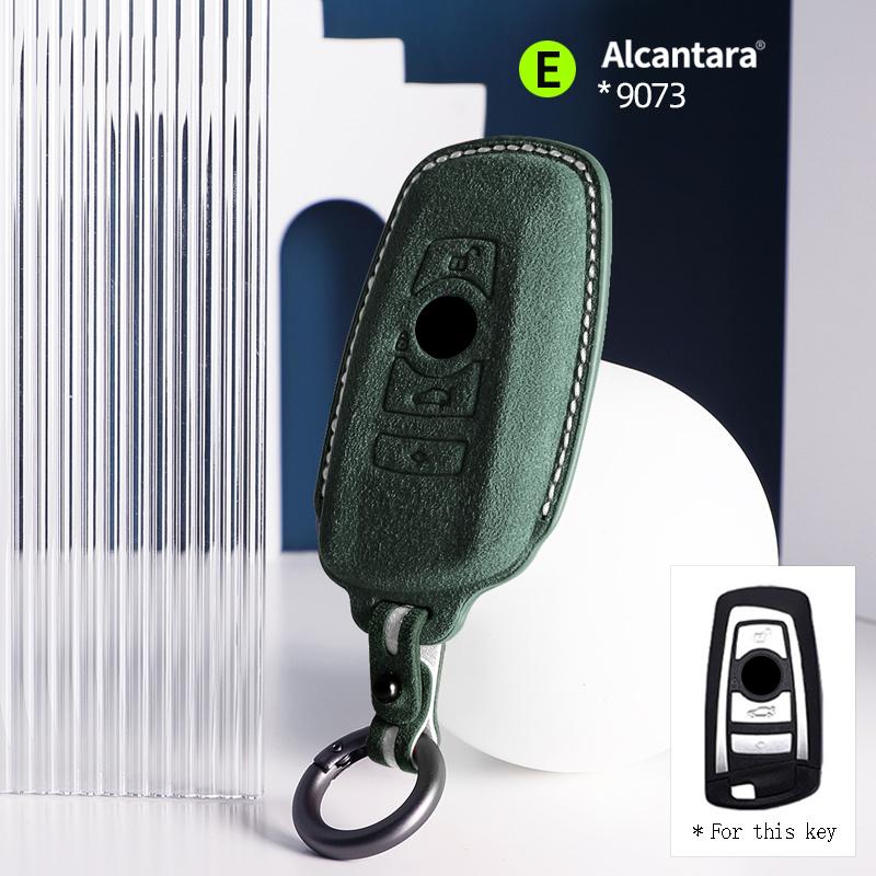 4 buttons Car Key Case cover Alcantara For BMW Series X3X4X5X6 3 5 7 Series F15 F16 F20 F22 F30 F32 G30 Suede Keychain