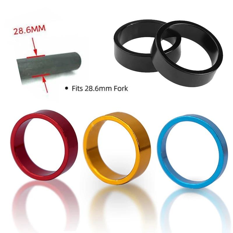 5pcs 10mm Bicycle Headset Stem Aluminum Alloy Washer MTB Road Bike Front Fork Spacer Ring Gasket for 28.6mm 1-1/8 Steerer Tube
