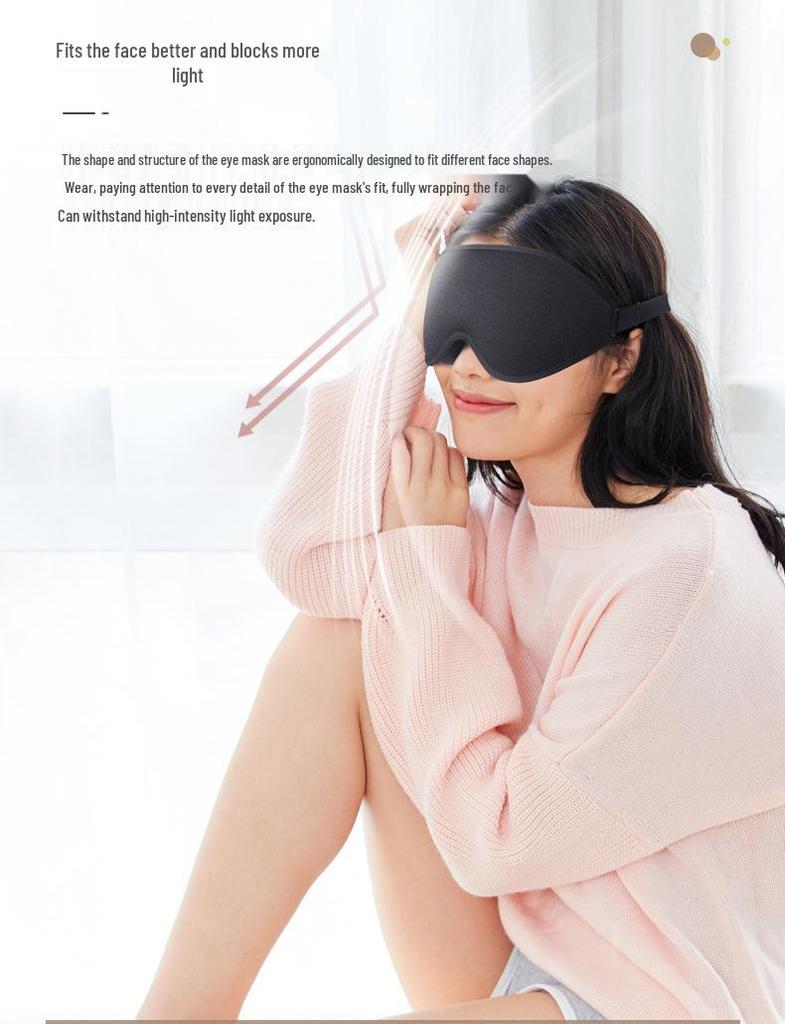 3D Schlafmaske: Verdunkelung, Atmungsaktiv, Memory-Schaum für tiefe Augenhöhlen und Nickerchen im Flugzeug.
