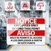 2 PCS Employees only Sign Bilingual 9.6x7 inch, Employee only Signs for Doors Aluminum, Employees only Beyond this Point Sign Reflective, Horizontal
