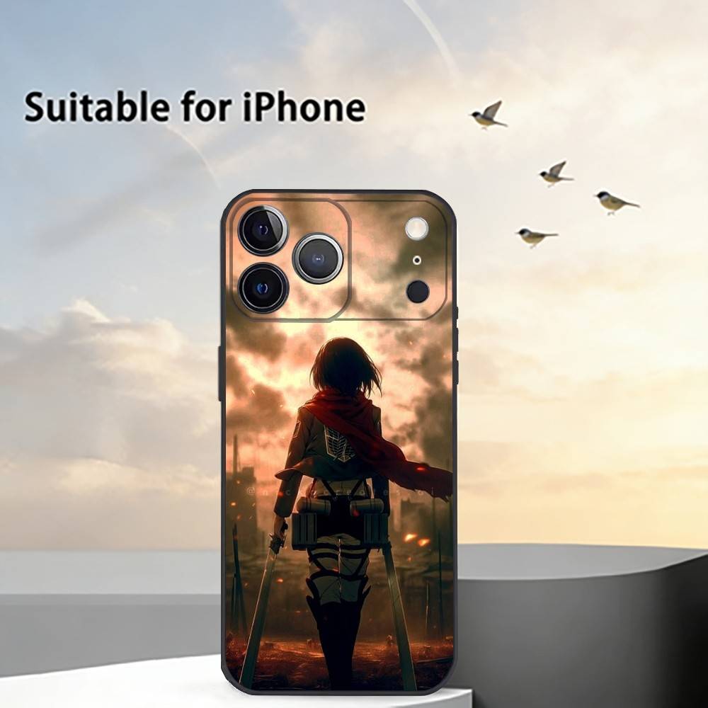 A-Attack on T-Titan Mikasa Phone Case Silicone Soft For IPhone 17 16 15 14 13 12 11 X XR Plus Pro Max Plus