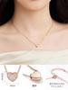 [ChicSilver] Heart Necklace for Women, Pink Gold, Zirconia Pave, Cute, Popular Accessory
